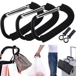 APURSUE 3 Pack XXX-Large Stroller Hook for Mommy, Hanger Organizer Baby Accessories for Hanging Diaper, Shopping Bags, Purses. Fits Single/Twin Baby Stroller Travel Systems, Baby Joggers Wheelchairs