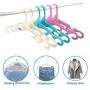 YOLOKE 6Pcs Folding Travel Hangers, Portable Folding Clothes Hangers Travel Accessories, Non-Slip Sturdy Drying Rack Garment Hangers for Suit Coat Pants Tank Top (Pink+Blue+Beige)