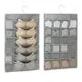 Dual-Sided Hanging Closet Organizer for Underwear, Stocking, Bra and Sock, Multifunctional 36 Mesh Pockets & 360 Degree Rotating Metal Hanger (Grey)