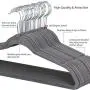 Yaheetech Thin Non Slip Velvet Clothes Hangers,Strong and Durable Hold Up to 10 Lbs- Pack of 100,Gray