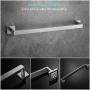 Bath Towel Bar 23.74", Suyar SUS304 Stainless Steel Bathroom Single Towel Holder, Shower Coat Pants Clothes Hanger, Hand Towel Rack for Wall, Brushed Nickel