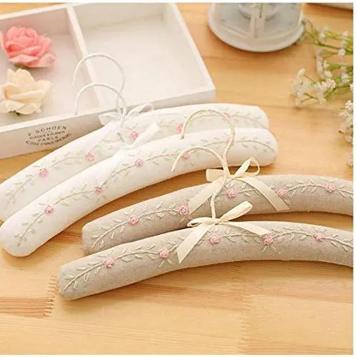 10 Pcs Color Random White Khaki Cotton Fabric Padded Clothes Hanger for Kids Children, Cute Pretty Flower Coat Hanger 10 Pcs Color Random White Khaki Cotton Fabric Padded Clothes Hanger for Kids Children, Cute Pretty Flower Coat Hanger