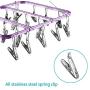 Bojly Drying Hanger Rack Foldable Clip and Laundry for Drying Clothes Socks Towels Lingerie Underwear Purple