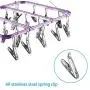 Bojly Drying Hanger Rack Foldable Clip and Laundry for Drying Clothes Socks Towels Lingerie Underwear Purple