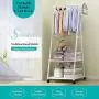 YOOGANA Simple Drying Coat Rack, Floor Drying Rack Clothes Bags Hanger, Triangle Folding Moving Indoor Storage Shelf Creative Modern Home Furniture (Brown) YOOGANA Simple Drying Coat Rack, Floor Drying Rack Clothes Bags Hanger, Triangle Folding Moving Indoor Storage Shelf Creative Modern Home Furniture (Brown)