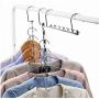 5pcs 6 Holes Stainless Steel Shirts Clothes Hanger Anti-Skid Hanger Multi-Functional Drying Rack Home Closet Storage Hook Decoration