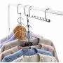 5pcs 6 Holes Stainless Steel Shirts Clothes Hanger Anti-Skid Hanger Multi-Functional Drying Rack Home Closet Storage Hook Decoration 5pcs 6 Holes Stainless Steel Shirts Clothes Hanger Anti-Skid Hanger Multi-Functional Drying Rack Home Closet Storage Hook Decoration
