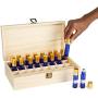 Mind Reader ESSOIL32-BRN Essential Oil Wooden Storage Boxes Organizer, Protector, Holds 32 Bottles, Case Box, Brown