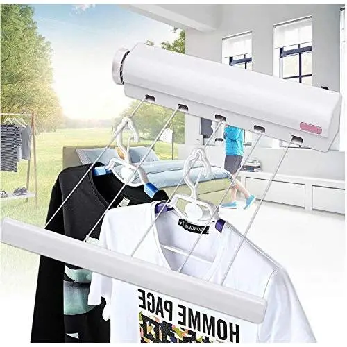 5 Line Retractable Clothes Airer Washing Line Laundry Wall Mount Dryer Hanger Clothesline Outdoor Washing Line Drying Rack 5 Line Retractable Clothes Airer Washing Line Laundry Wall Mount Dryer Hanger Clothesline Outdoor Washing Line Drying Rack