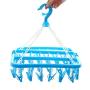 XINGKEJI Plastic Space Saving Closet Organizer 32 Peg Multifunctional Plastic Clothes Indoor and Outdoor Airer Folding Clothes Hanger Towels Socks Bras Underwear
