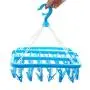 XINGKEJI Plastic Space Saving Closet Organizer 32 Peg Multifunctional Plastic Clothes Indoor and Outdoor Airer Folding Clothes Hanger Towels Socks Bras Underwear