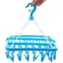 BAIYING 1pc Foldable Plastic Clothes Hanger with 32 Clips, Household Drying Rack Baby Clothes Hanger Socks Hanger Underwear Hanger for Outdoor/Indoor BAIYING 1pc Foldable Plastic Clothes Hanger with 32 Clips, Household Drying Rack Baby Clothes Hanger Socks Hanger Underwear Hanger for Outdoor/Indoor