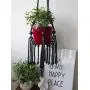 Macrame Plant hanger - Brown or black beads Macrame Plant hanger - Brown or black beads