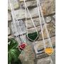 Set of 3 mini trio rasta cotton macrame terrarium plant hangers