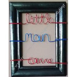 LITTLE MAN CAVE Wire Picture Frame - LITTLE MAN CAVE Wall Hanger - Twisted Wire Frame - Red and Blue Twisted Wire