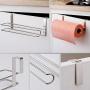 SYIDINZN Paper Towel Hanger Holder, Stainless Steel Kitchen Roll Paper Towel Holder Tissue Hanger Organizer Rack for Kitchen Under Cabinet Over Door (Large Size)