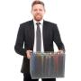 Neat Life Mesh Office File Organizer Storage Boxes with Side Hanging Rails ? Silver (2 Pack)