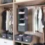 MAX Houser 4-Shelf Hanging Closet Organizer,Space Saver,Cloth Hanging Shelves with 2 Side Pockets,Foldable