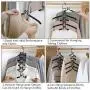 Clothes Hangers, 5 in 1 Multilayer Metal EVA-Sponge Hangers Anti-Slip Clothes Rack Space Saving Detachable Hanger for Suit Coat Shirt Skirt Pants