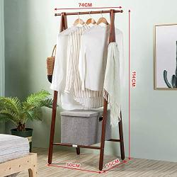 WZP Household Coat Rack Solid Wood Floor Bedroom Folding Rack Creative Living Room Simple Foyer Hanger Clothes Rack Home