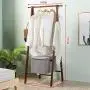 WZP Household Coat Rack Solid Wood Floor Bedroom Folding Rack Creative Living Room Simple Foyer Hanger Clothes Rack Home