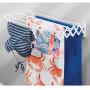 mDesign Metal Wall Mount Accordion Expandable Retractable Clothes Air Drying Rack - 8 Bars for Hanging Garments - Great for Laundry Room, Bathroom, Utility Area - Compact Fold Away - White