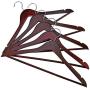 FloridaBrands Wood Suit Hanger Set of 24 - Mahogany Wood | Cut Out Notches | Sturdy Construction |