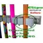 Not Yet Another Mop and Broom Holder, 2 Hangers Pack, 3 Sliding Grippers + 4 Hooks Each, Extra Space in Between, Clips Hold Everything Better Than Rollers, Wall Mount on Aluminum Rack by 2 Screws Only