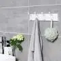 SONGMICS Wooden Wall-Mount Coat Rack with 4 Metal Hooks, 16 Inch Coat Hook Rail for Hallway Bathroom Closet Room, White ULHR23WT SONGMICS Wooden Wall-Mount Coat Rack with 4 Metal Hooks, 16 Inch Coat Hook Rail for Hallway Bathroom Closet Room, White ULHR23WT