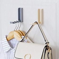 Kanzd Folding Door Back Space Saving Clothes Hanger Hook Rack For Bathroom Bedroom Wall Door Hook (A)
