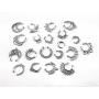 HONBAY 20pcs Fake Septum Clicker Nose Ring Rhinestone Non Piercing Hanger Clip Body Jewelry (Silver)