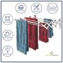 Smartsome Fold Away Clothes Rack: Stainless Steel Wall Mounted Laundry Drying Rack - 8 Rods, 22 Feet Capacity- Easy to Install Space Saver Design - 60 lb Capacity- Indoor and Outdoor Use