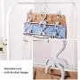 QHQH Pack of 10 Plastic Trouser Hangers, Non Slip Space Saving Clothes Garments Hanger Dry Wet Clothes Hangers with Adjustable Clips for Clothes Skirt Slacks Hats, 34.29.5cm