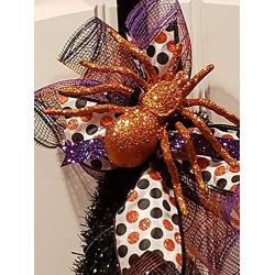 Orange and Black Witch Hat Halloween Deco Mesh Door Decor - FREE SHIPPING - WREATH HANGER INCLUDED