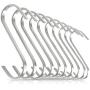 Pro Chef Kitchen Tools Flat Hanging Hooks - Pot Racks S Hook 10 Pack Set - Hang Display Jewelry - Metal Utility Hooks for Outdoor Storage Organization - Butcher Meat Hangers for Bacon Sausage Smokers