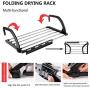 ZZQ Shoe Rack, Folding Laundry Towel Drying Rack Balcony Windowsill Fence Guardrail Corridor, Stainless Steel Retractable Clothes Hanging Racks with Clips for Drying Socks