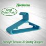 Neaterize Plastic Clothes Hangers| Heavy Duty Durable Coat and Clothes Hangers | Vibrant Colors Adult Hangers | Lightweight Space Saving Laundry Hangers | 20, 40, 60 Available (20 Pack - Blue)