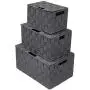 Sorbus Boxes Bin Container Tote Cube Set Stackable Storage Basket Woven Strap Shelf Organizer Built-in Carry Handles (Gray),