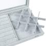 STYLIFING Jewelry Tray Showcase Display Storage Organizer Boxes Vintage Case Multi-Function Gray Velvet & Clear Lid with Lock Gifts for Girls Women (2 in 1)