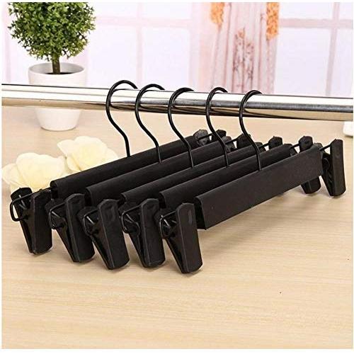 10pcs Random Color Trousers Hanger Rack,Home Creative Mini Flocking Clothes Hanger Easy Hook Closet Organizer Hangers for Clothes Pants