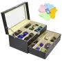 ADTL 3 Gifts for Free 12 Grids Double-Layer Black PU Leather Organizer Sunglass Eyewear Storage Box ADTL 3 Gifts for Free 12 Grids Double-Layer Black PU Leather Organizer Sunglass Eyewear Storage Box