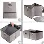 Prandom File Organizer Boxes - Set of 1 Collapsible Decorative Linen Filing Storage Hanging File Folders with Lids Office Cabinet Letter Size (15x12.2x10.75 inch)