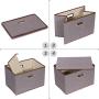 Large Foldable Storage Boxes with Lids [3Pack17.7x11.8x11.8], Fabric Storage Cube Organizer Cloth Containers Linen Bins Baskets for Closet Clothes Clothing Kids Room Nursery Toys Baby Products Bed Room