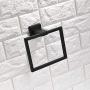 TNOMS Bathroom Hand Towel Holder Square Towel Bar Towel Ring Hanger Wall Mount,SUS304 Stainless Steel Black Finish,GZQ6003BK