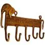 Purpledip Brass Wall Hook Regal Elephants: Vintage Design Coat Clothes Hanger (11735)
