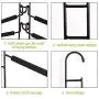 LOHOME Clothes Hangers - 5 in 1 Multilayer Anti-slip Clothes Rack Metal Wardrobe Storage Rack Multifunctional Adult Clothes Rack for Household Space Saver (Black)