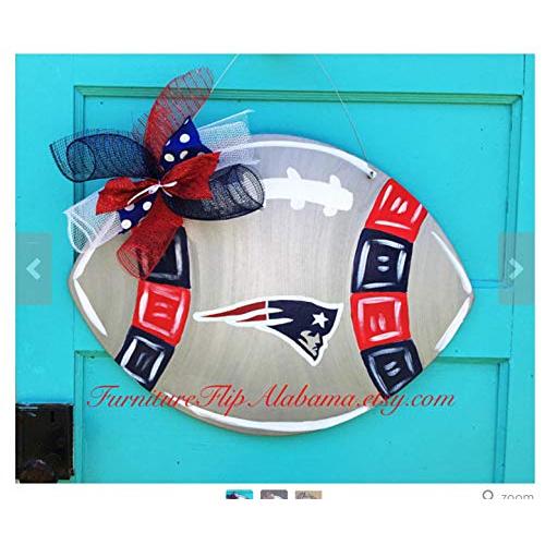 New England Patriots football door hanger wreath