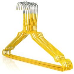 Norton Supply Pack of 25 Galvanized Wire Metal Coat Clothes Hangers with Yellow Coating 16"