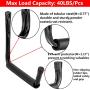 Garage Storage Jumbo Arm Hook Heavy Duty Wall Mount Organizer Utility Garden Hanger with EVA Protector (6 Pcs 12" J Hooks)