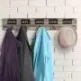 Cxjff Wall Coat Rack Clothes Hat Hanger Holder Hooks Wood Words Retro Style, Gray, 83x3x13CM (Color : Gray, Size : 4 Pieces)